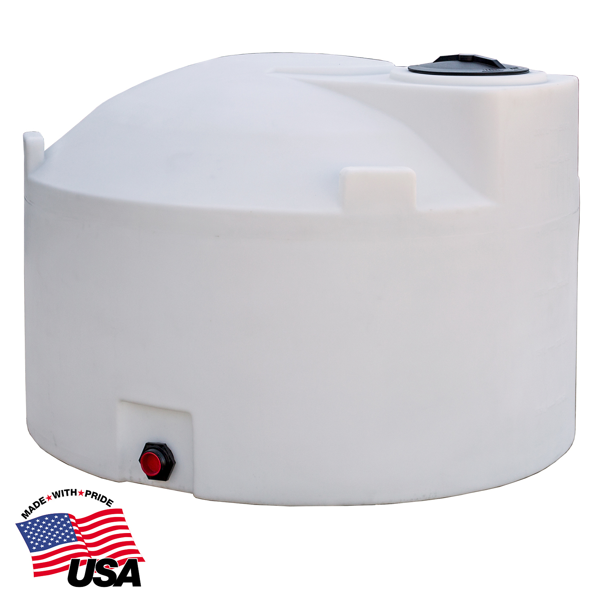 RomoTech 550 Gallon Water Storage Tank - Vertical, BPA Free Poly Tank for Non-Flammable,  Liquids, UV-Resistant Storage, 3/4" NPT Outlet, Made in USA, Natural, Model# 82124749